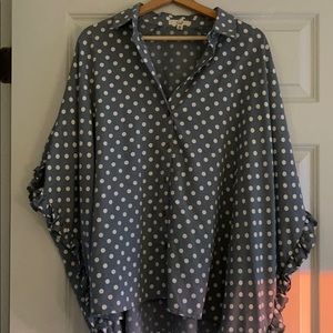 Flowing polka dot blouse